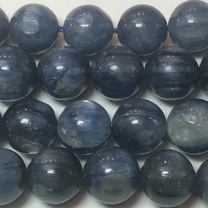 10mm Kyanite Gemstone Beads. Full 15&quot; strand of High Quality A/AA grade beads, about 38 per strand.