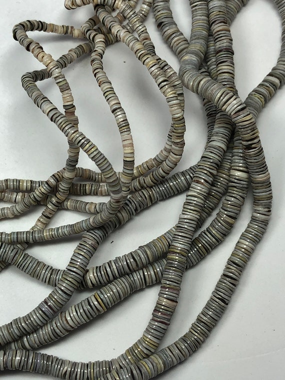Green-lipped Mussel Shell Heishi Beads. Long 24