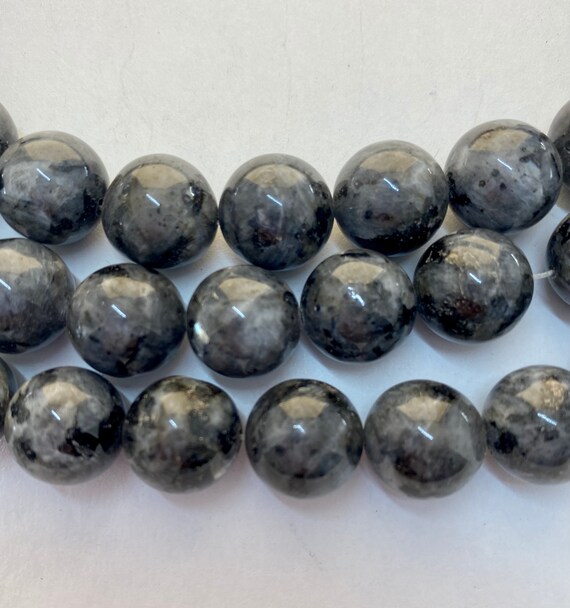 Pietra Preziosa Rotonda Di Labradorite Nera Larvikite - Foto 8