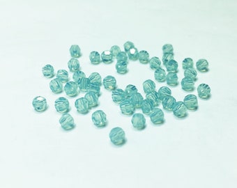 3mm Round Pacific Opal SWAROVSKI® Crystal Beads #5000. Bulk pack of 50. Semi- Opaque Mint Green Blue Genuine Austrian Crystal. Seafoam Blue