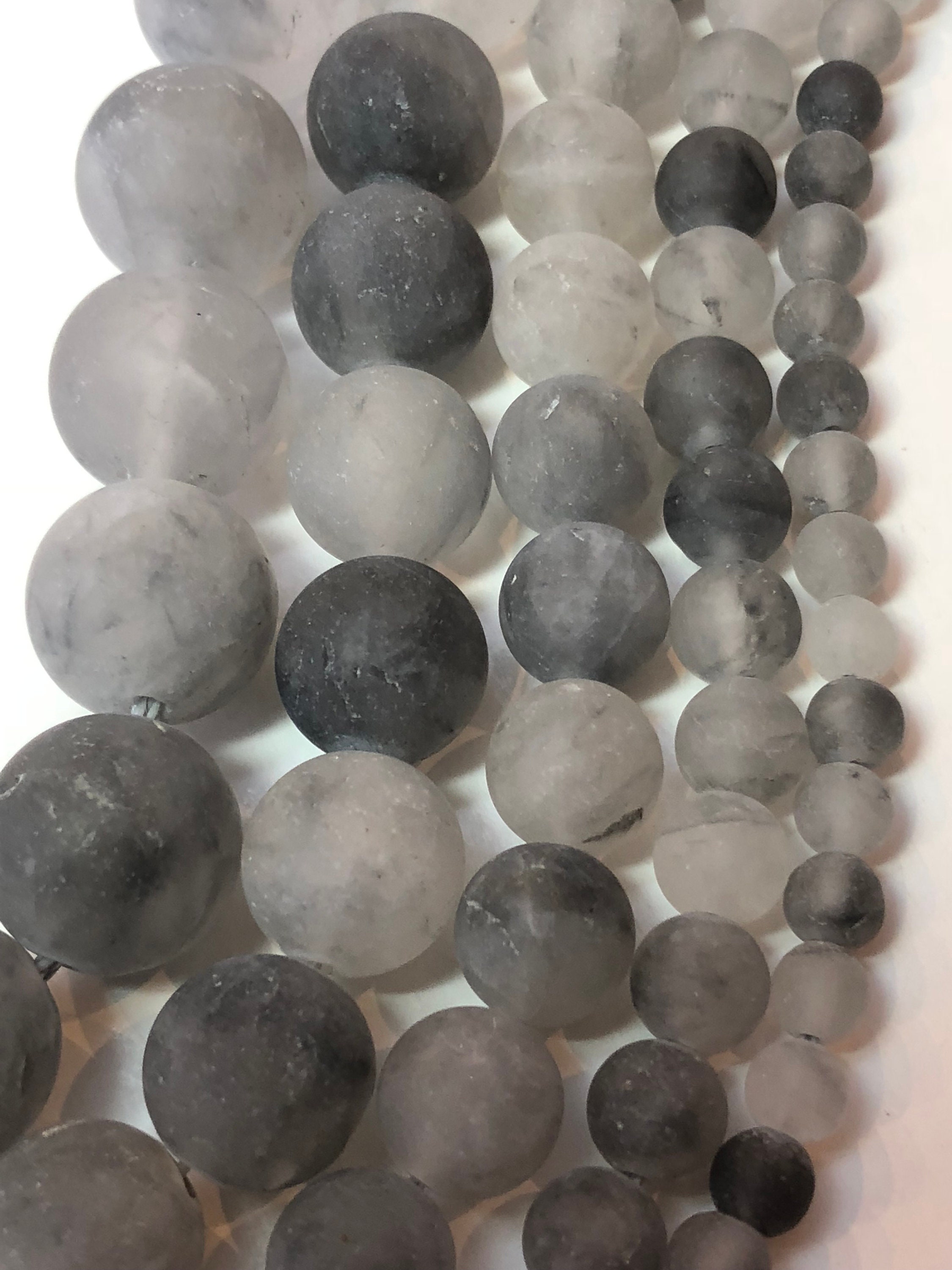 Matte Natural Cloudy Crystal Quartz Gemstone Beads. 412mm Etsy UK