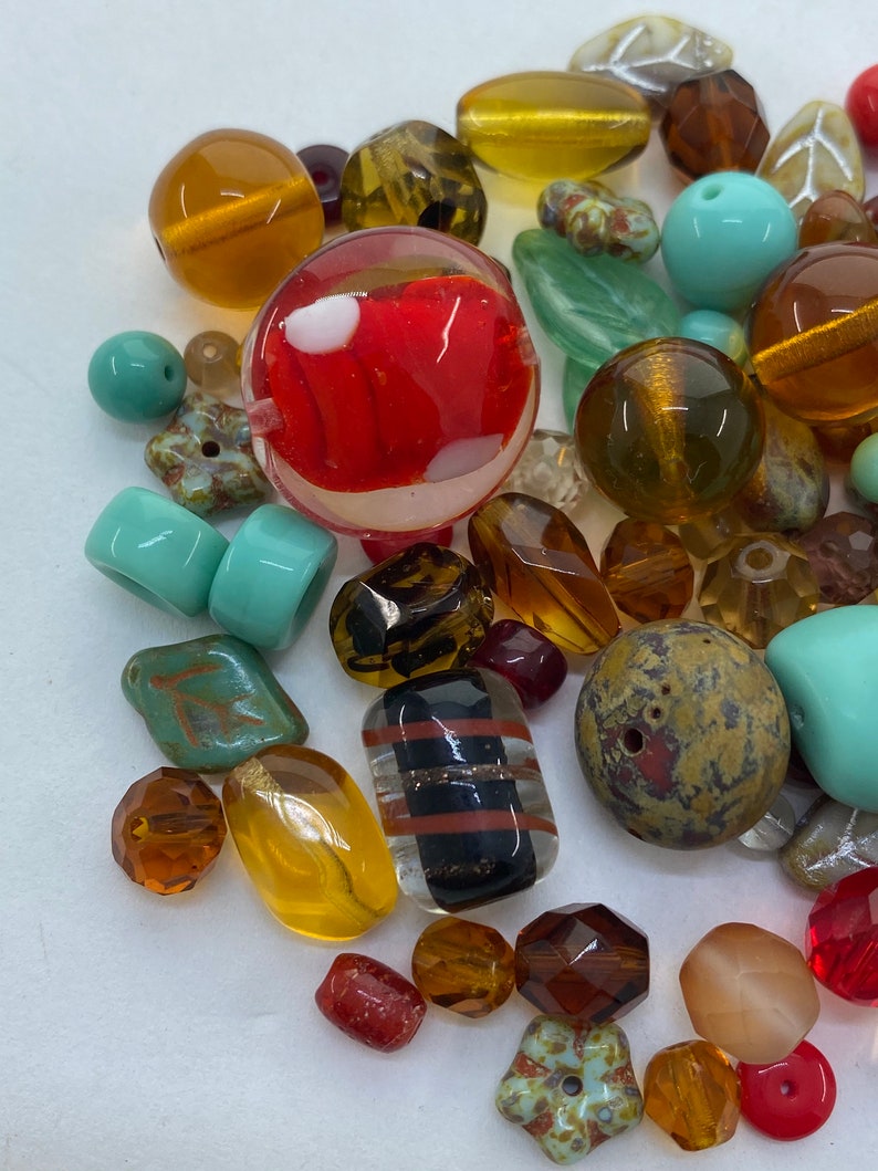 Czech Glass Bead Assortment. 50 Gram Mix of Contemporary Czech Etsy
