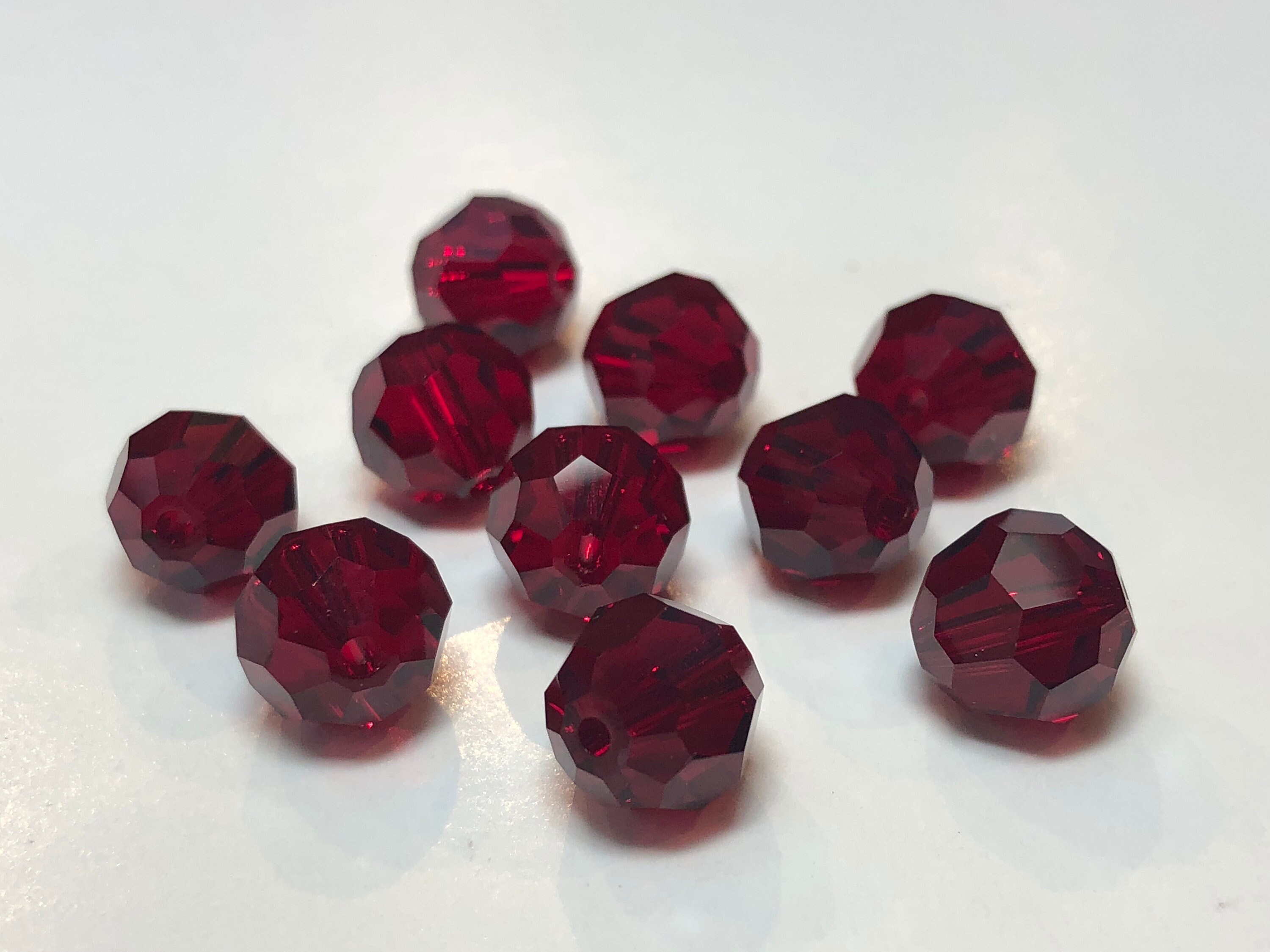 50pcs Adabele Austrian 6mm Faceted Round Crystal Beads Siam Red Compatible with 5000 Swarovski Crystals Preciosa Ss2r-605