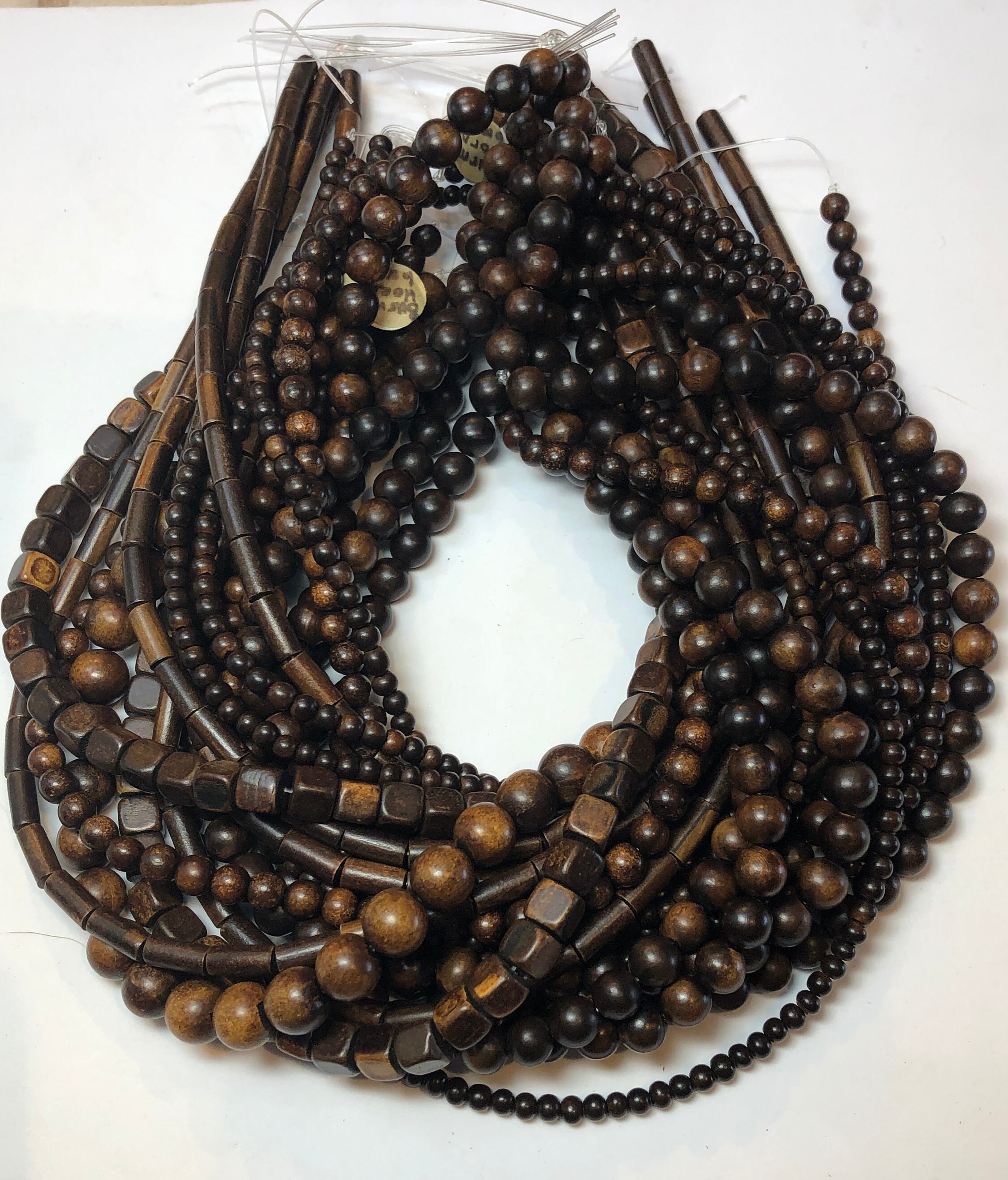 thumbnail image 2 of Tandy 12mm Brown Buffalo Horn Beads - Carved Dots - 1 Strand (32 Beads) Made In India 2 of 6
