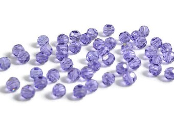 4mm Round Tanzanite SWAROVSKI® Crystal Beads #5000