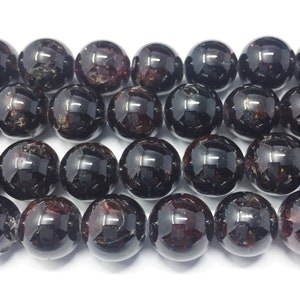 Red Garnet Gemstone Beads. 12mm round beads on 15 inch strand. Full strand of AAA Grade beads, about 32 beads. Natural. January Birthstone