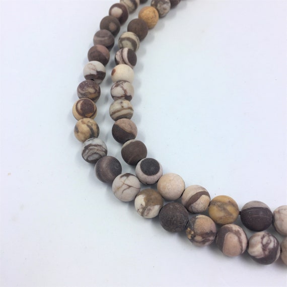 Matte Brown Zebra Jasper Beads. 8mm Round Beads on 15 Inch | Etsy