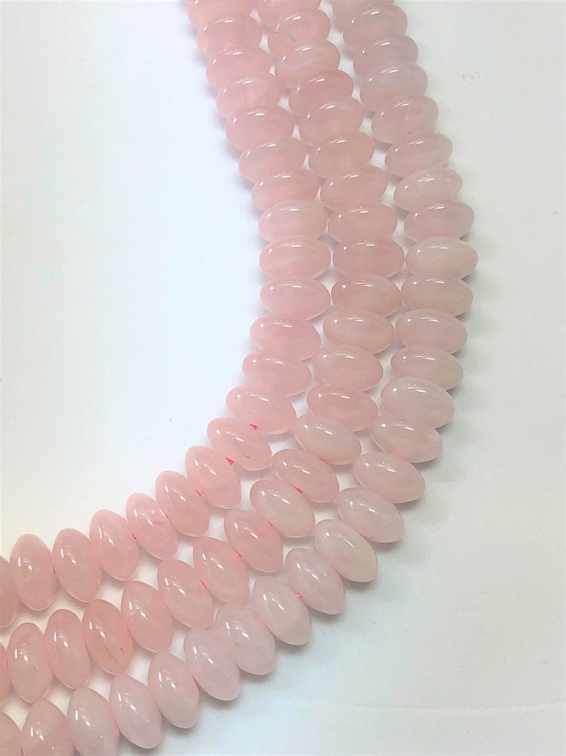 20 Perles En Quartz Rose Rondelles 4-5mm Rose Clair - Neuf, Lot Pour Création Bijoux