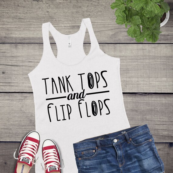Download Tank Tops And Flip Flops Summer Tanks Summer Shirts Etsy
