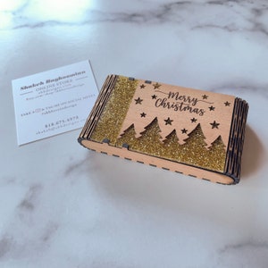 Kerstmis en Nieuwjaar Hout/Acryl Lasersnijden en Graveren Cadeaukaart, Geldhouder, Geschenkdozen