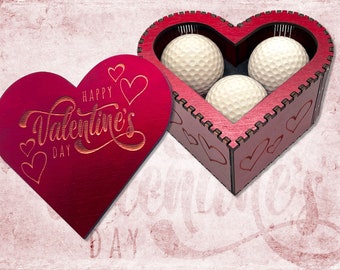 Valentine's Day Heart Shape Golf Ball Gift Box