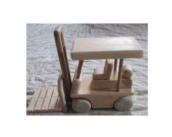 Wooden Toy Forklift with Pallet