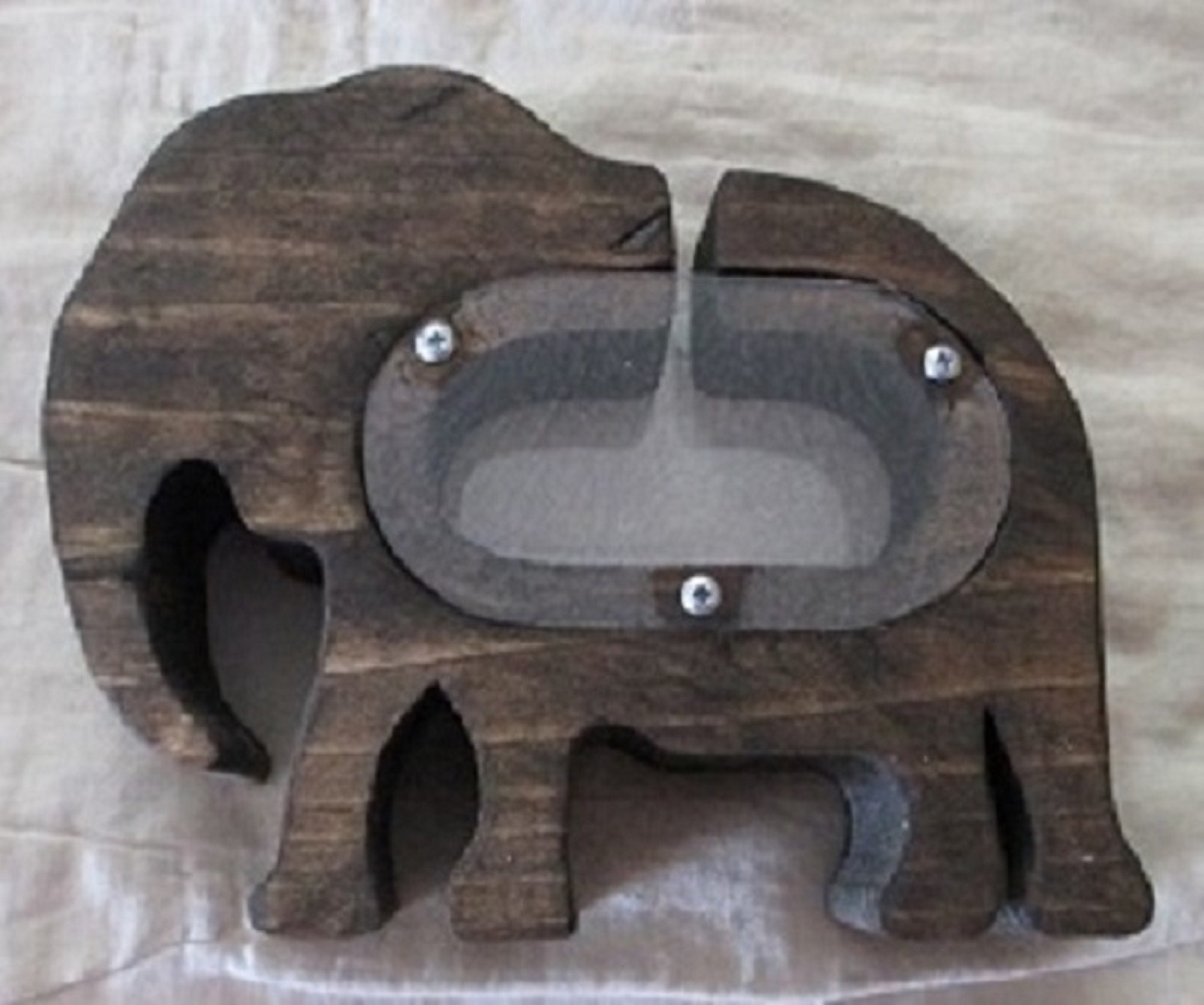 Wooden Elephant Bank Etsy