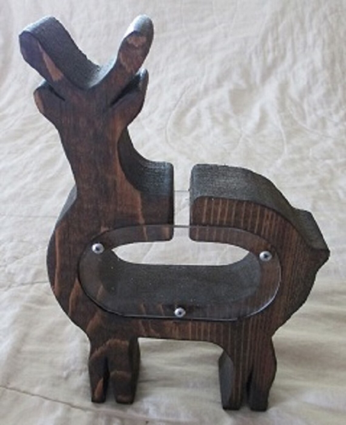 Wooden Deer Bank Etsy
