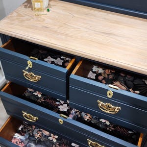 Refinished Antique Edwardian Chest of Drawers with Large Mirror