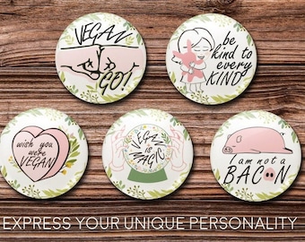 Vegan 1 inch Round I am not a Bacon 1 inch Round Images Vegan Bottle Cap Images Bottle Cap Images Vegan is magic Round Images