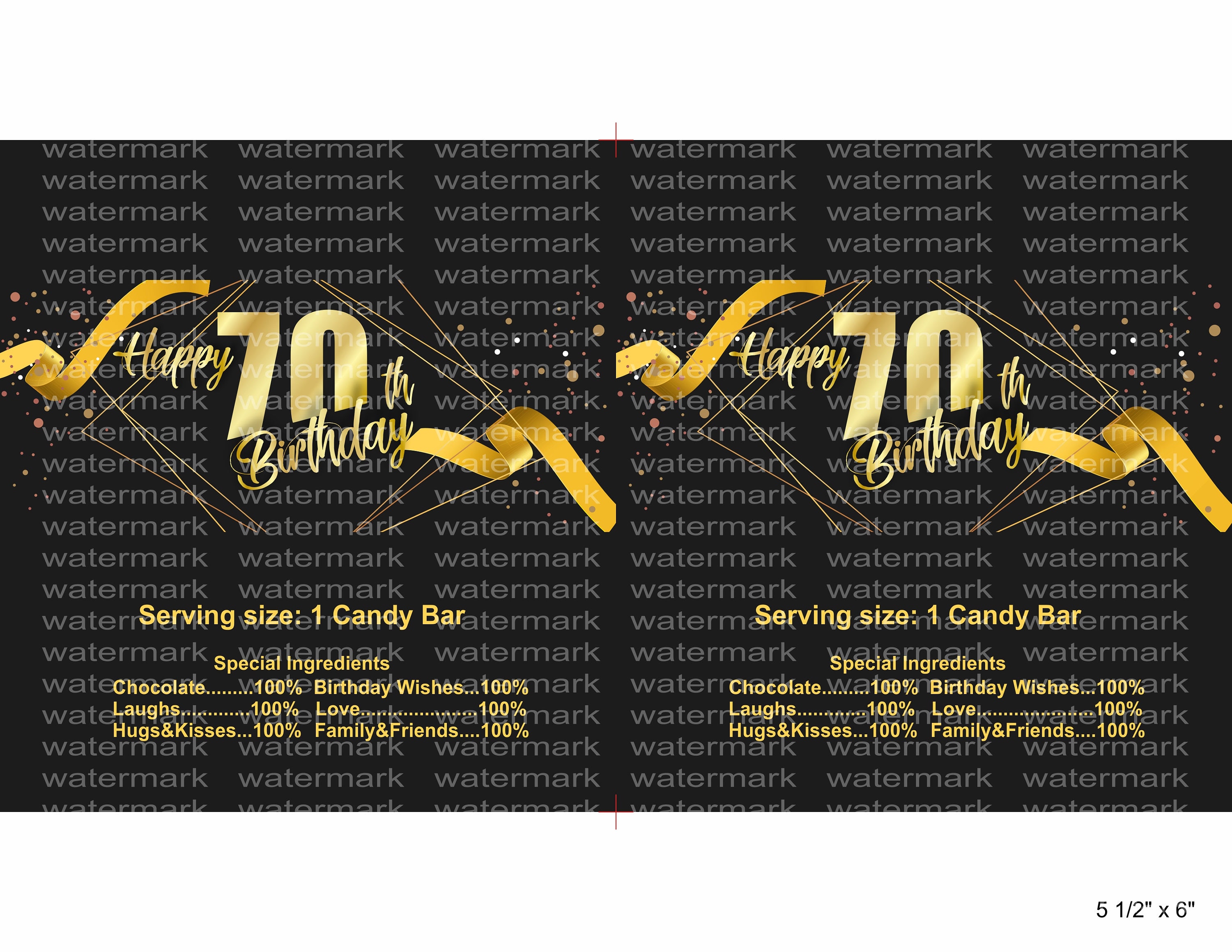 70th Birthday Candy Bar Wrappers 70th Birthday Design Candy | Etsy