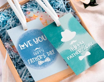 Vatertag Geschenkanhänger, Vatertagsanhänger, Vatertagsgeschenk von Tochter, Vatertagsgeschenk, druckbarer glücklicher Vatertagsanhänger, Vatertag
