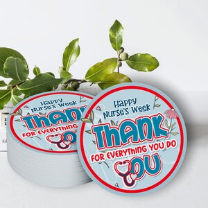 Nurse&#39;s Week Gift Tags, Thank You Nurse Gift Printable Tags, Nurse Appreciation Tags, Nurse&#39;s Appreciation Week Gift, Thank You Nurse Tags