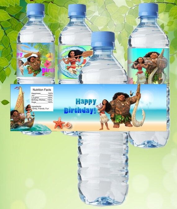 Moana Inspired Water Bottle Label Moana Bottle Label Moana | Etsy