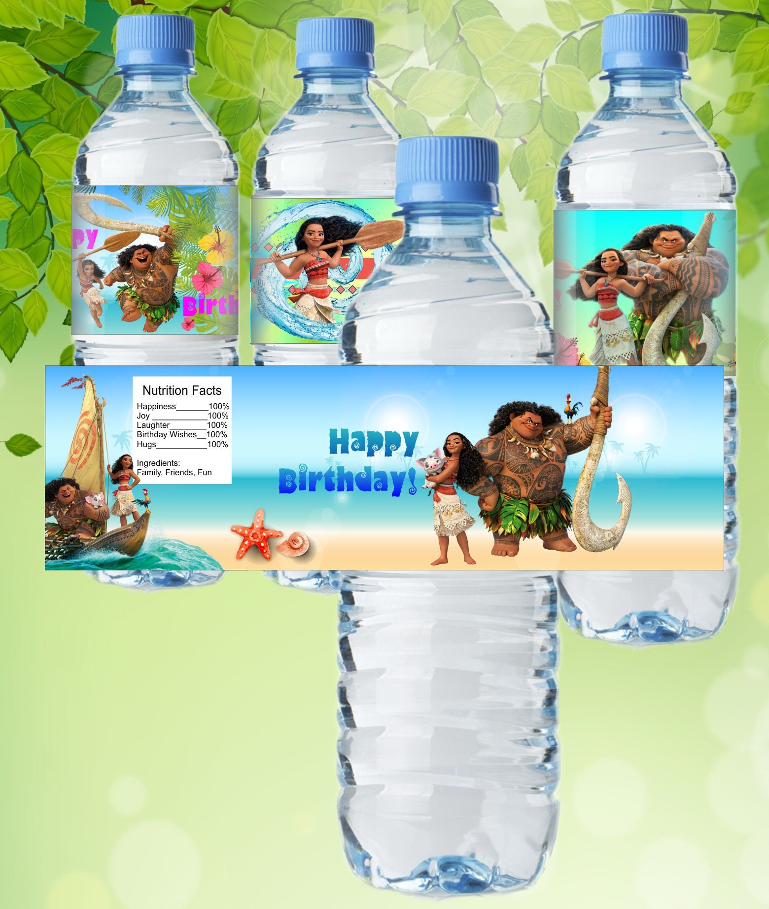 Moana Inspired Water Bottle Label Moana Bottle Label Moana | Etsy