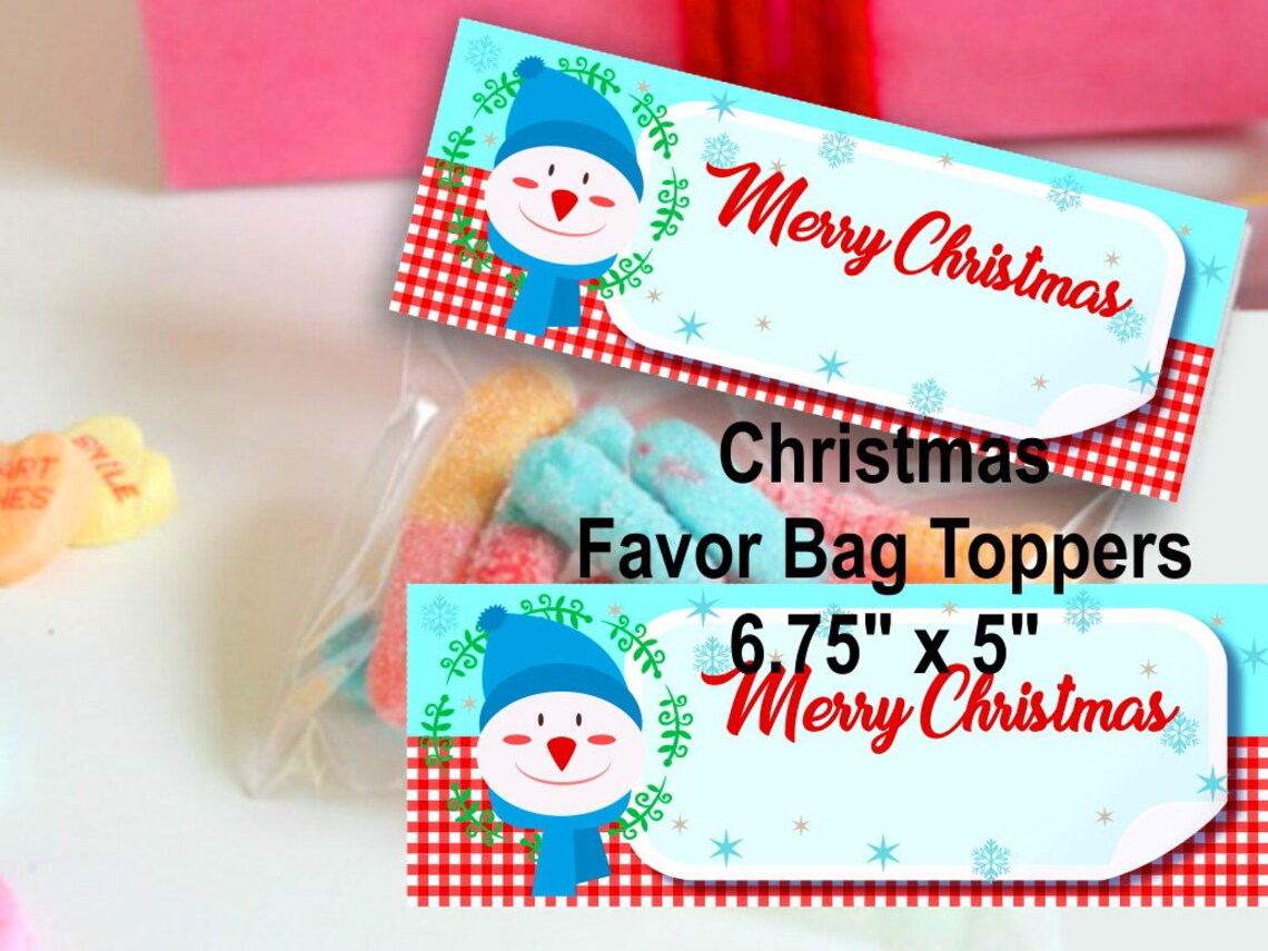 Christmas Treat Bag Toppers Christmas Snack Bag Toppers Etsy