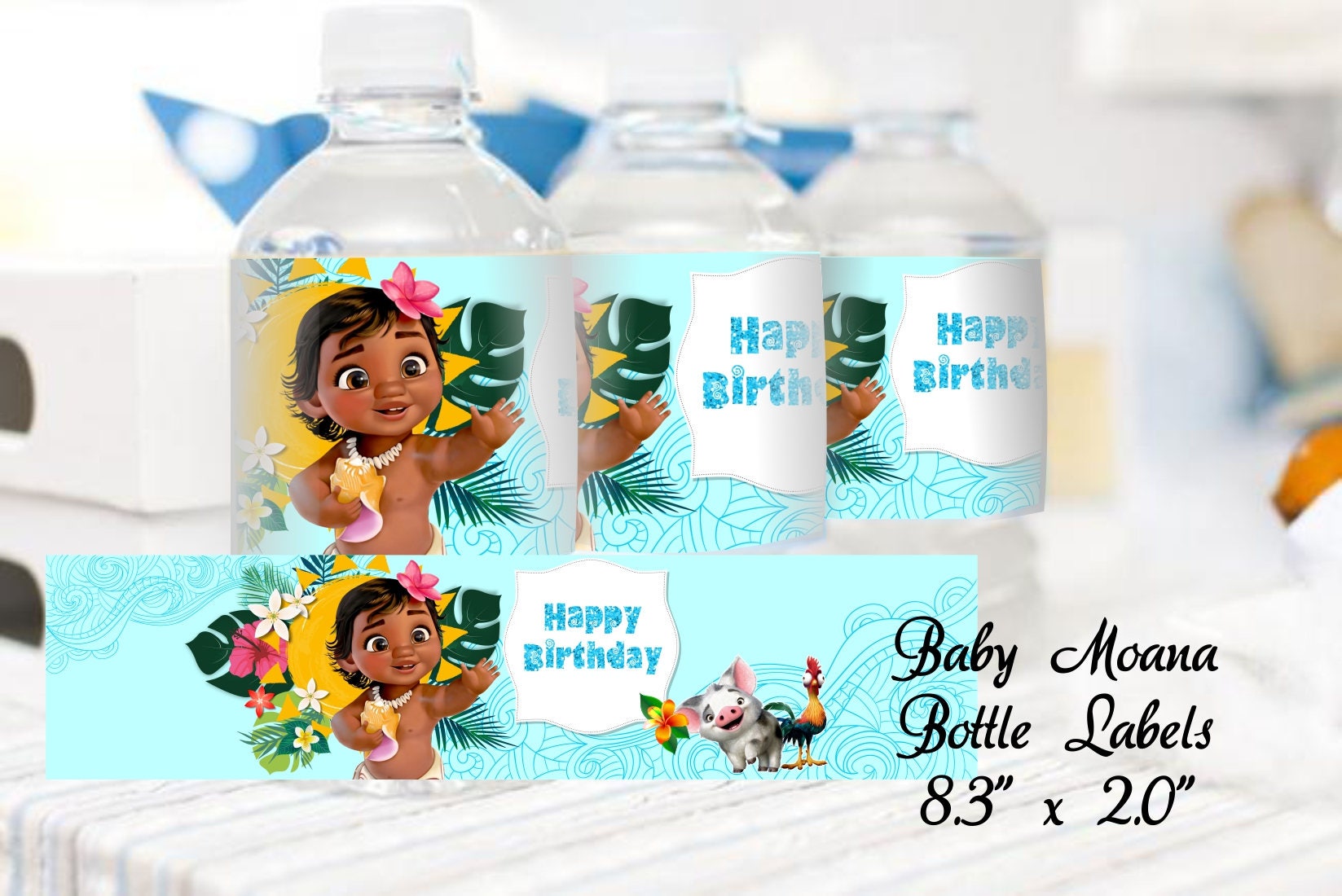 Baby Moana Bottle Label Baby Moana Water Bottle Sticker Baby | Etsy
