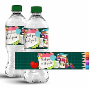 Teacher Appreciation Water Bottle Label, Appreciation Week Water Bottle Label, Teacher Appreciation Water Bottle Label Teacher Appreciation