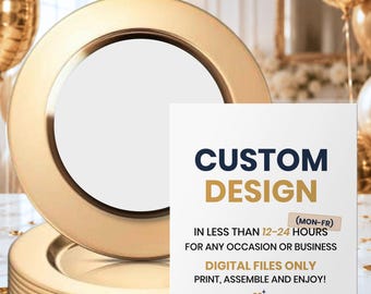 Custom Charger Plate Insert Design, Personalized Plate Insert for Wedding, Birthday, Baby Shower, Business Favor, Custom Plate Design