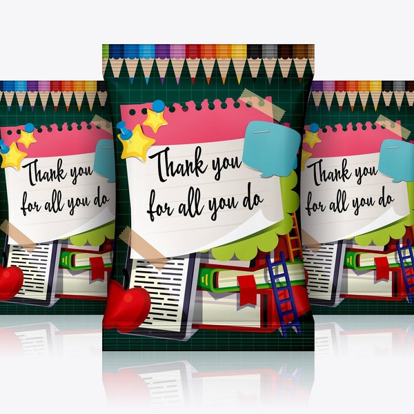 Teacher Appreciation Chip Bag Printable Teacher Appreciation Chip Bag Teacher Favors Teacher Appreciation Chip bag Teacher Appreciation Bag