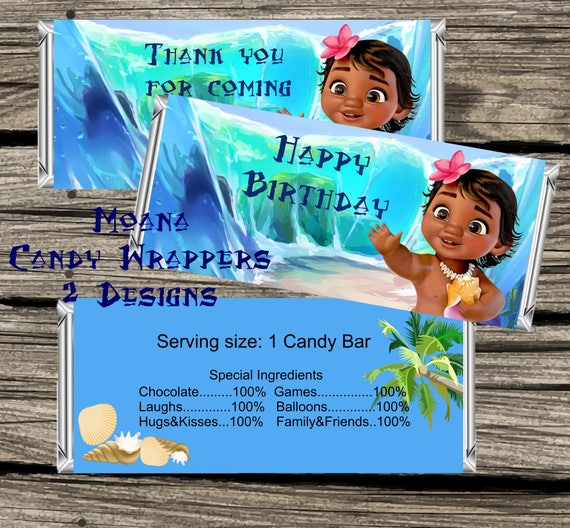 Baby Moana Candy Bar Wrapper Baby Moana Candy Wrapper Moana | Etsy