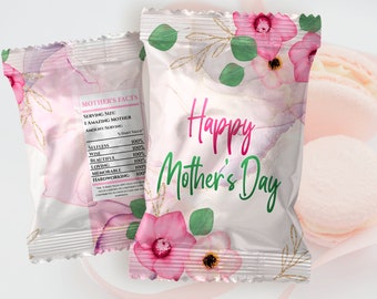 Mother's Day Chip Bag Wrapper, Happy Mother's Day Favors, Printable Mother's Day, Floral Mother's Day Chip Bag, Custom Mother's Day Chips