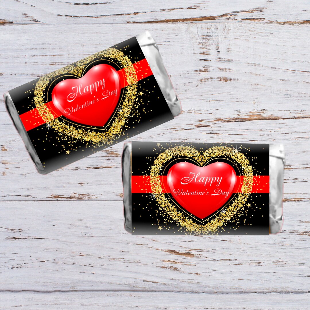 Valentines Candy Bar Wrapper Hershey Mini Valentine's Day - Etsy