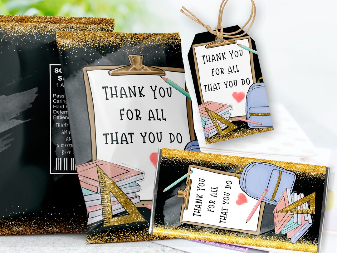 Teacher Appreciation Bundle, Teacher Appreciation Chip Bag Wrapper ...