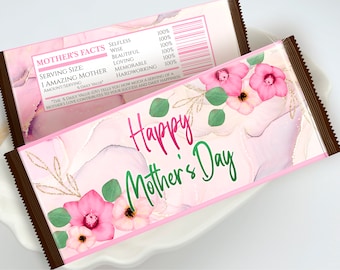 Mother's Day Candy Bar Wrapper, Printable Mothers Day Favors, Mothers Day Chocolate Wrapper, Custom Mothers Day Gift Mothers Day Candy Wrap