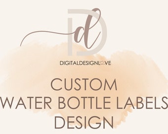 Custom Water Bottle Label Designs, Personalized Water Bottle Labels, Water Bottle Label, Matching Water Label, Personalized Water label