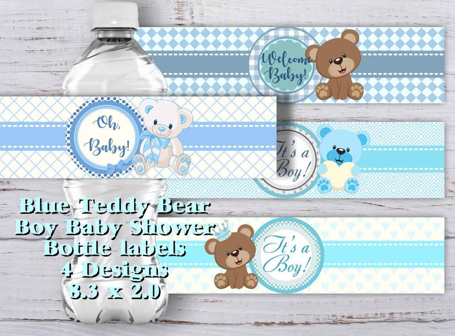 Baby Shower Bottle Labels It's a Boy Water Bottle Labels Etsy