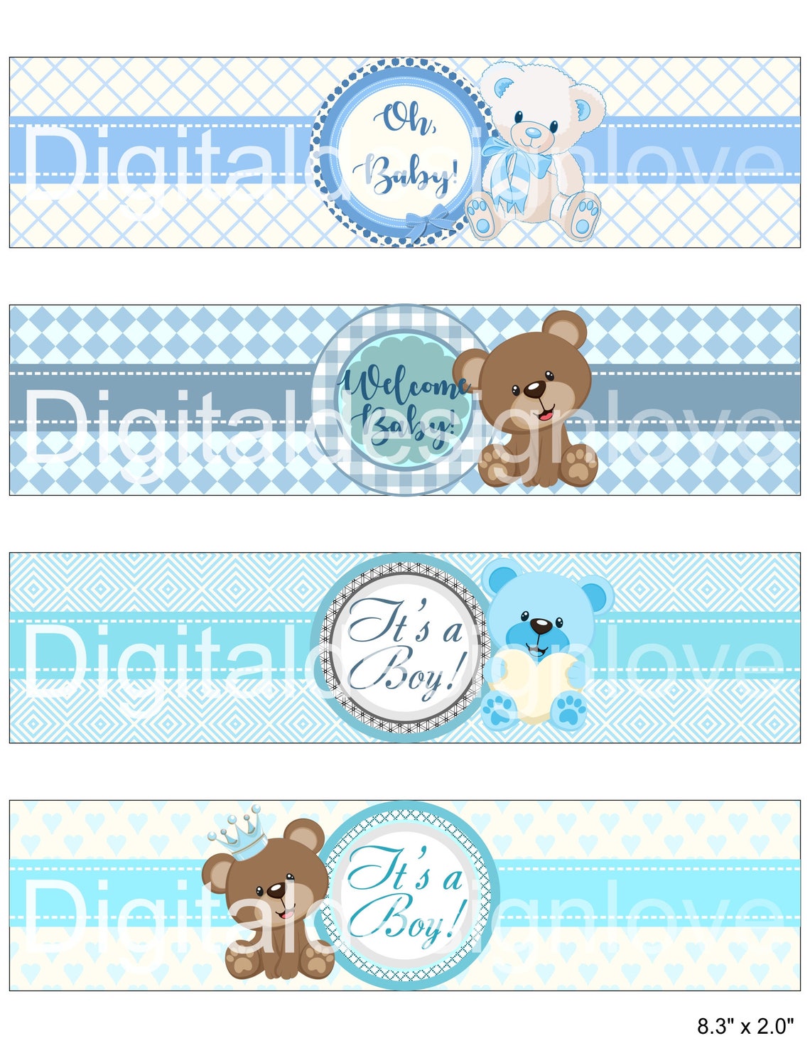 Baby Shower Bottle Labels It's a Boy Water Bottle Labels Etsy