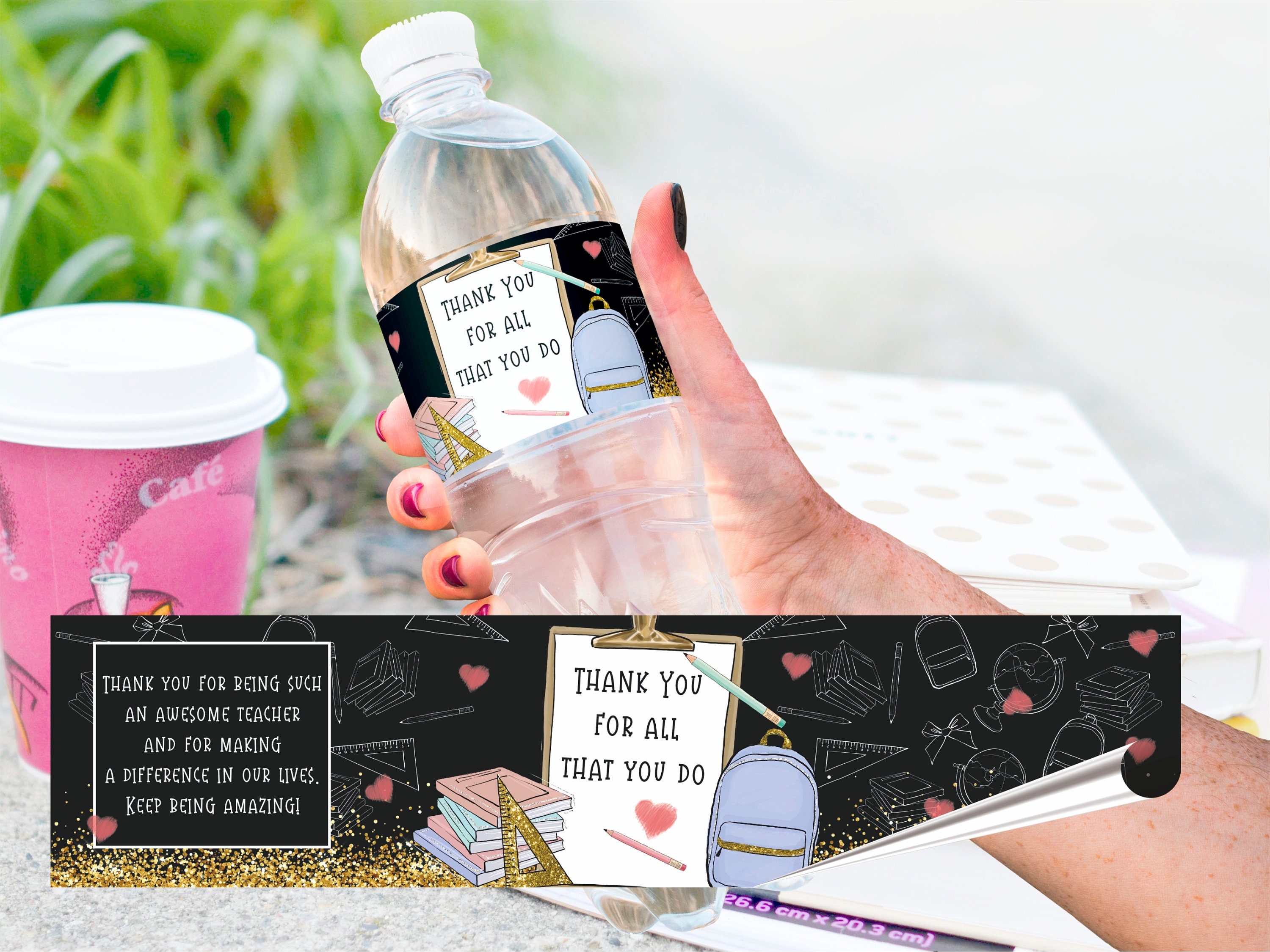 Teacher Appreciation Water Bottle Labels: Printable Teacher Favors ...