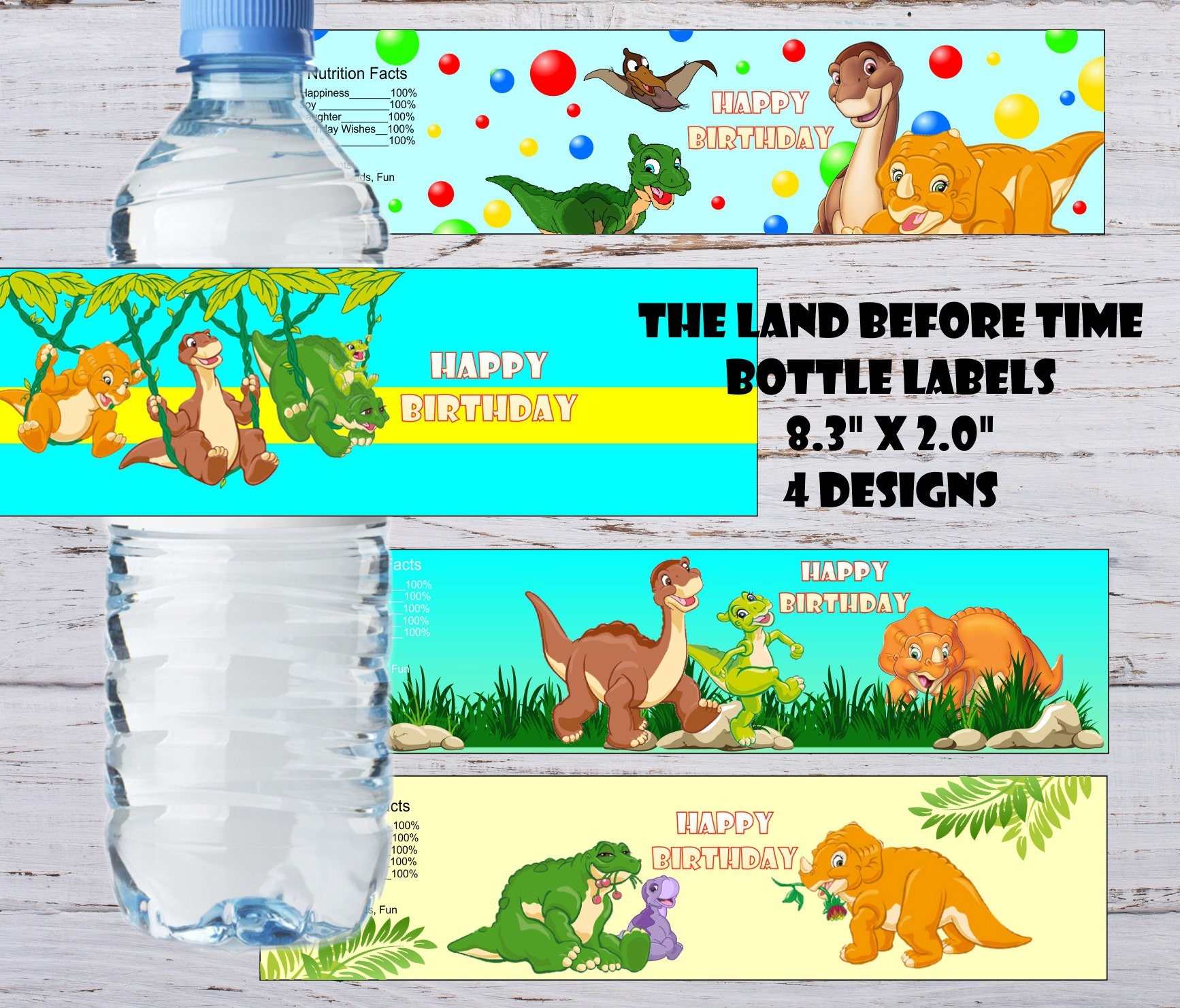 Dinosaurs Water Bottle Labels Dinosaur Labels Dinosaur Bottle Etsy