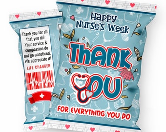 Nurses Week Chip Bag Wrapper: Thank You Gift (Digital Download)