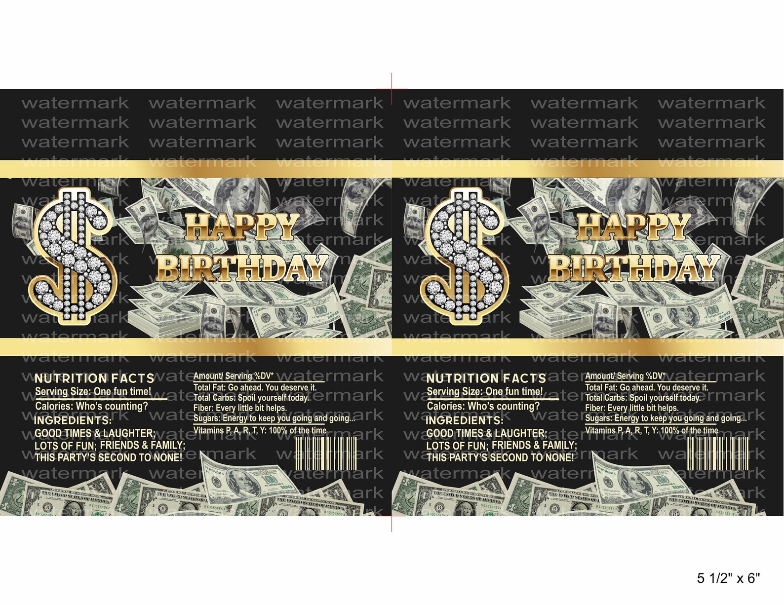 Money Themed Candy Bar Wrappers PRINTABLE Candy Bar Wrappers | Etsy