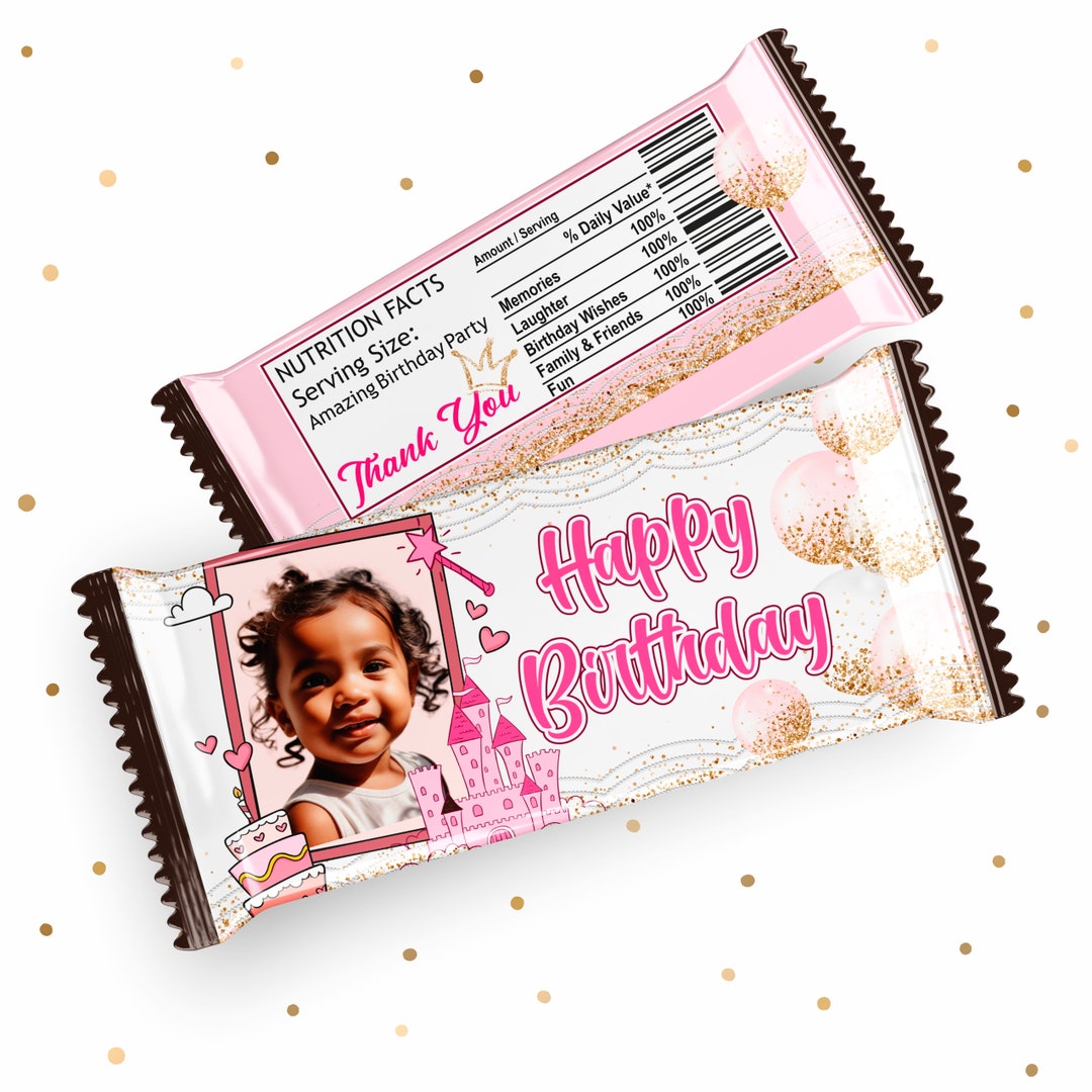 Personalized Photo Little Princess Birthday Candy Bar Wrapper: Pink ...
