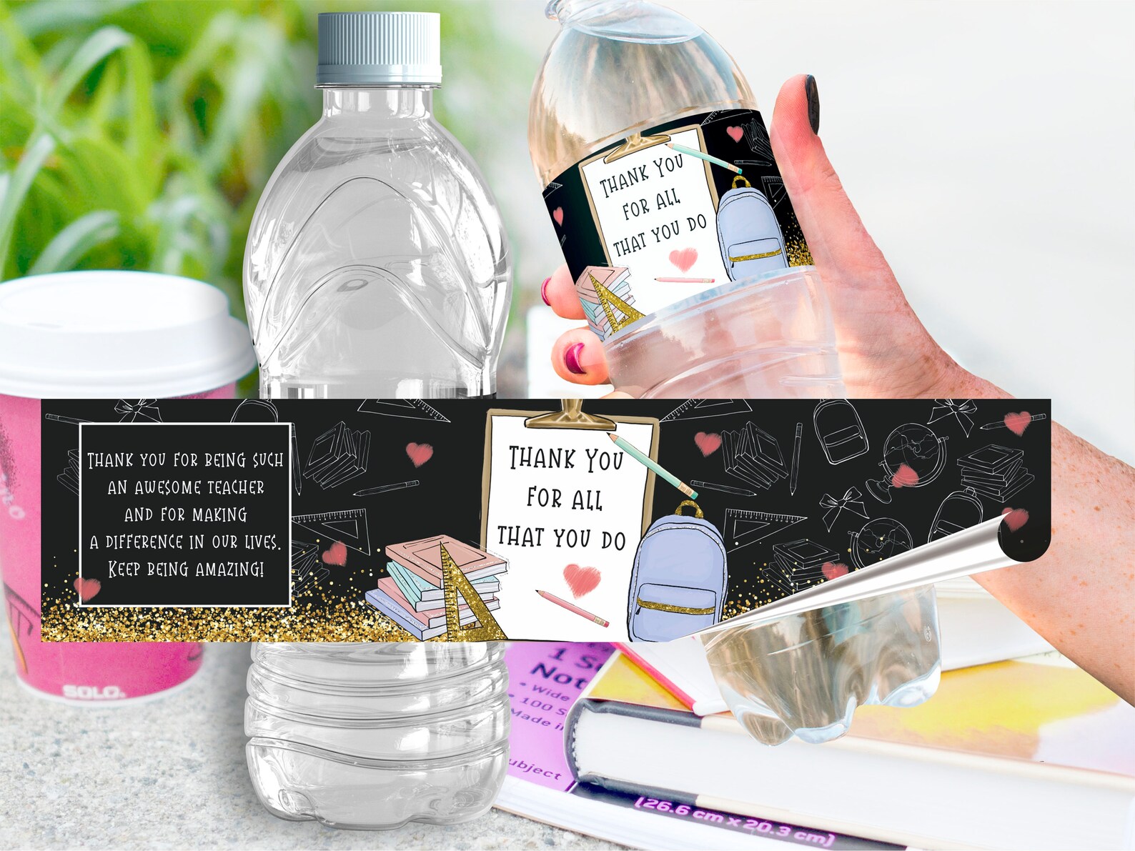 Teacher Appreciation Water Bottle Labels: Printable Teacher Favors ...