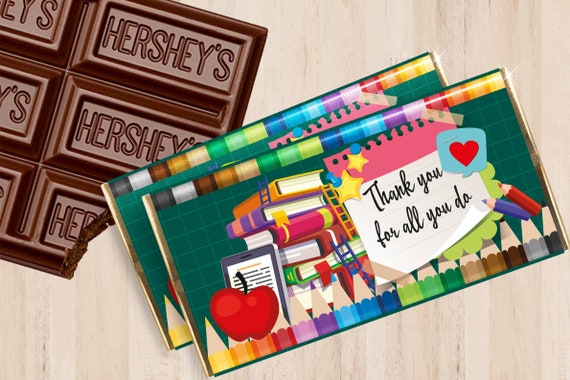 Teacher Appreciation Candy bar Wrapper Printabl Teacher Favors | Etsy