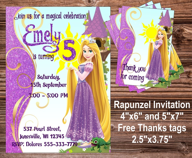 Rapunzel Invitation Rapunzel Birthday Invitation Tangled Etsy