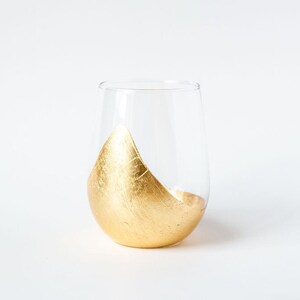 Gold Tipsy Stemless Wine glass