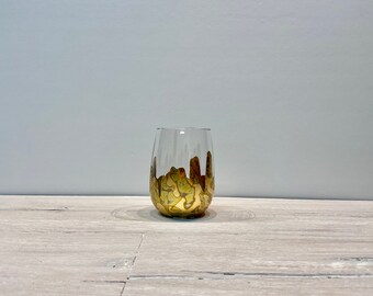 Variegated RedCopper Tipsy Stemless Wine glasses