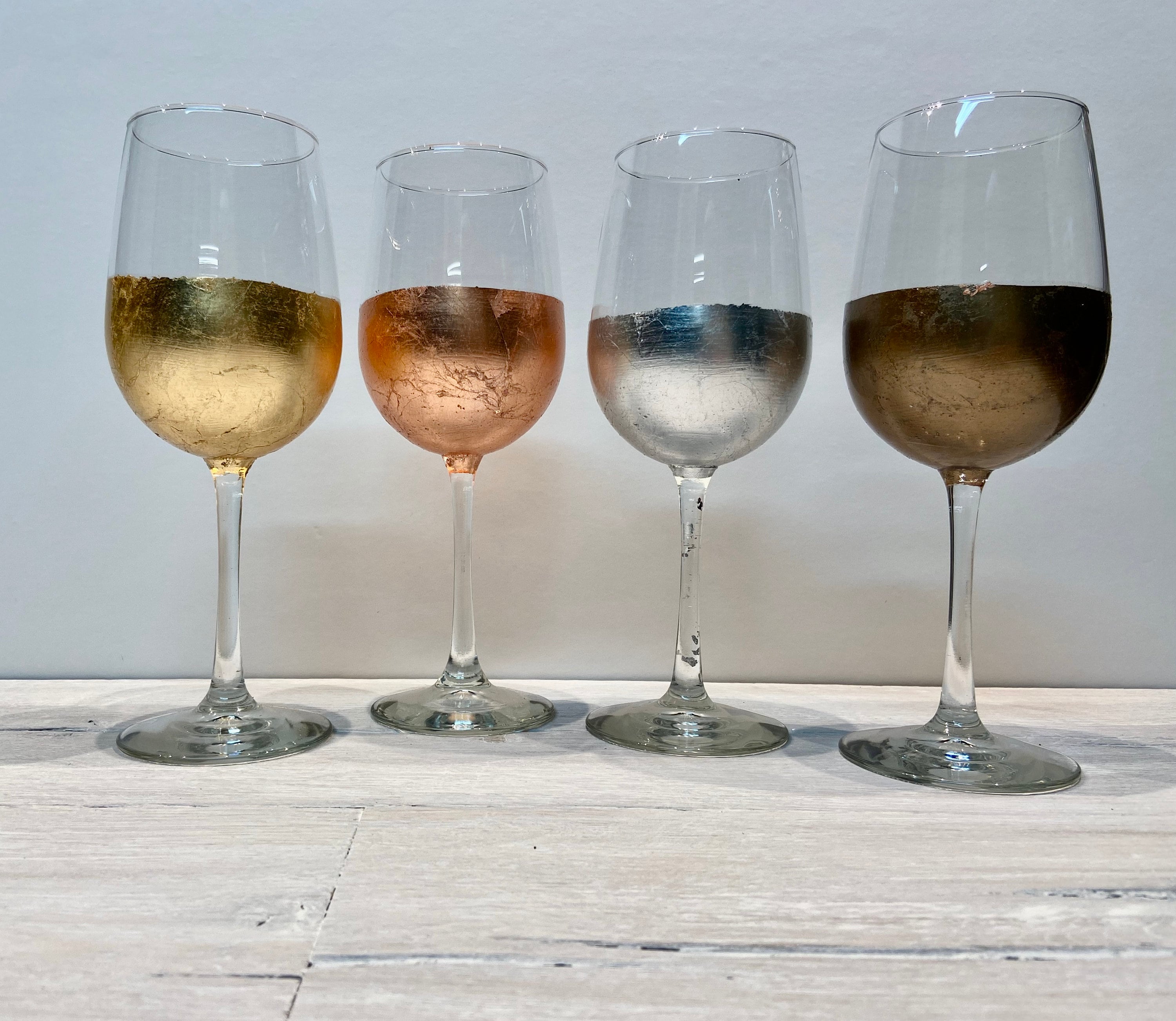 Variegated RedCopper Tipsy Stemless Wine glasses