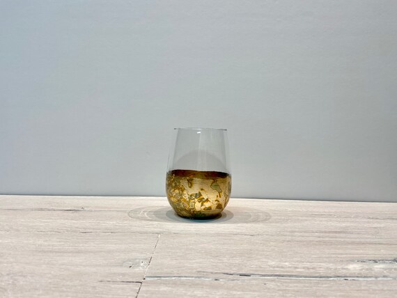 Variegated RedCopper Tipsy Stemless Wine glasses